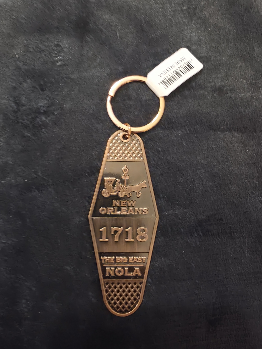 New Orleans 1718 NOLA Copper Keychain - Souvenir